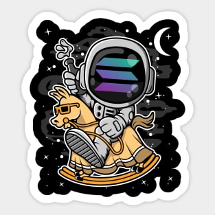 Astronaut Horse Solana SOL Coin To The Moon Crypto Token Cryptocurrency Blockchain Wallet Birthday Gift For Men Women Kids Sticker